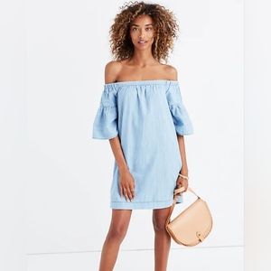 Madewell Light Blue Strapless Dress